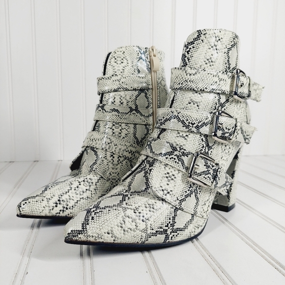 NEW Boutique Pointed Toe Leopard-print Zipper Buckle High Heel Soft Boots C378 - Picture 2 of 16